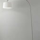 HomeRoots 83" Arc Floor Lamp With White Empire Shade and Brushed Steel Finish