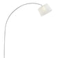 HomeRoots 85" Adjustable Arched Floor Lamp With Drum Shade in White Finish