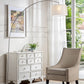 HomeRoots 85" Adjustable Arched Floor Lamp With Drum Shade in White Finish