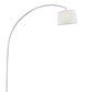 HomeRoots 85" Adjustable Arched Floor Lamp With Drum Shade in White Finish
