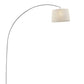 HomeRoots 85" Metal Arch Floor Lamp With Beige Fabric Shade in Silver Finish