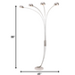 HomeRoots 88" Steel Four Light Arched Floor Lamp With Silver Dome Shade