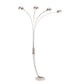 HomeRoots 88" Steel Four Light Arched Floor Lamp With Silver Dome Shade