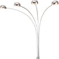 HomeRoots 88" Steel Four Light Arched Floor Lamp With Silver Dome Shade