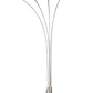 HomeRoots 88" Steel Four Light Arched Floor Lamp With Silver Dome Shade