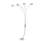HomeRoots 88" Steel Four Light Arched Floor Lamp With Silver Dome Shade
