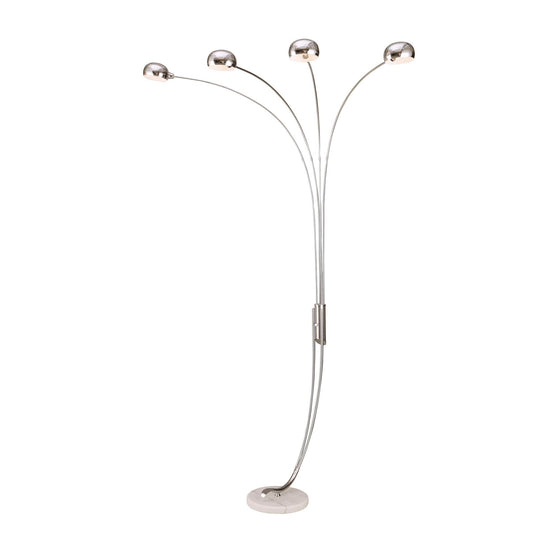 HomeRoots 88" Steel Four Light Arched Floor Lamp With Silver Dome Shade