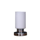 HomeRoots 9" Bedside Table Lamp With White Drum Shade in Silver Finish