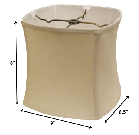 HomeRoots 9" Inherent Soft Box Paperback Pongee Silk Lampshade