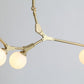 HomeRoots 90.5" x 18" x 17" Glass Pendant Lamp With Black and White Iron Finish