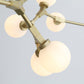 HomeRoots 90.5" x 18" x 17" Glass Pendant Lamp With Black and White Iron Finish