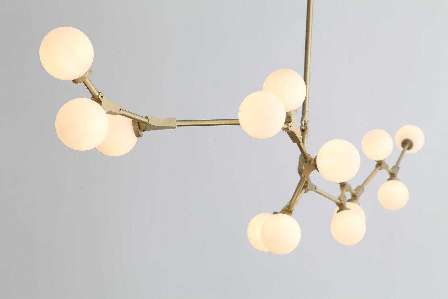 HomeRoots 90.5" x 18" x 17" Glass Pendant Lamp With Black and White Iron Finish
