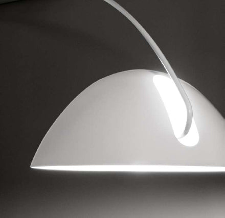 HomeRoots 91" Steel Arched Floor Lamp in White Finish