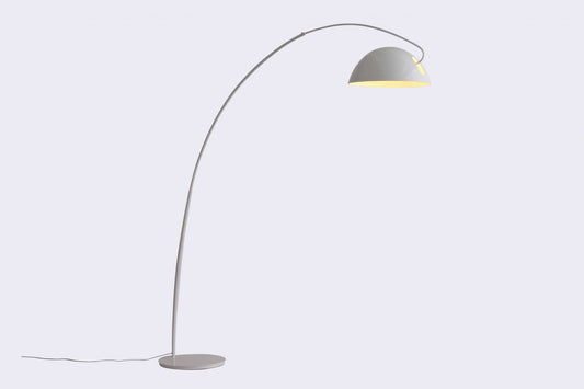 HomeRoots 91" Steel Arched Floor Lamp in White Finish