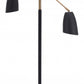 HomeRoots Adjustable Floor Lamp With Black and Gold Finish