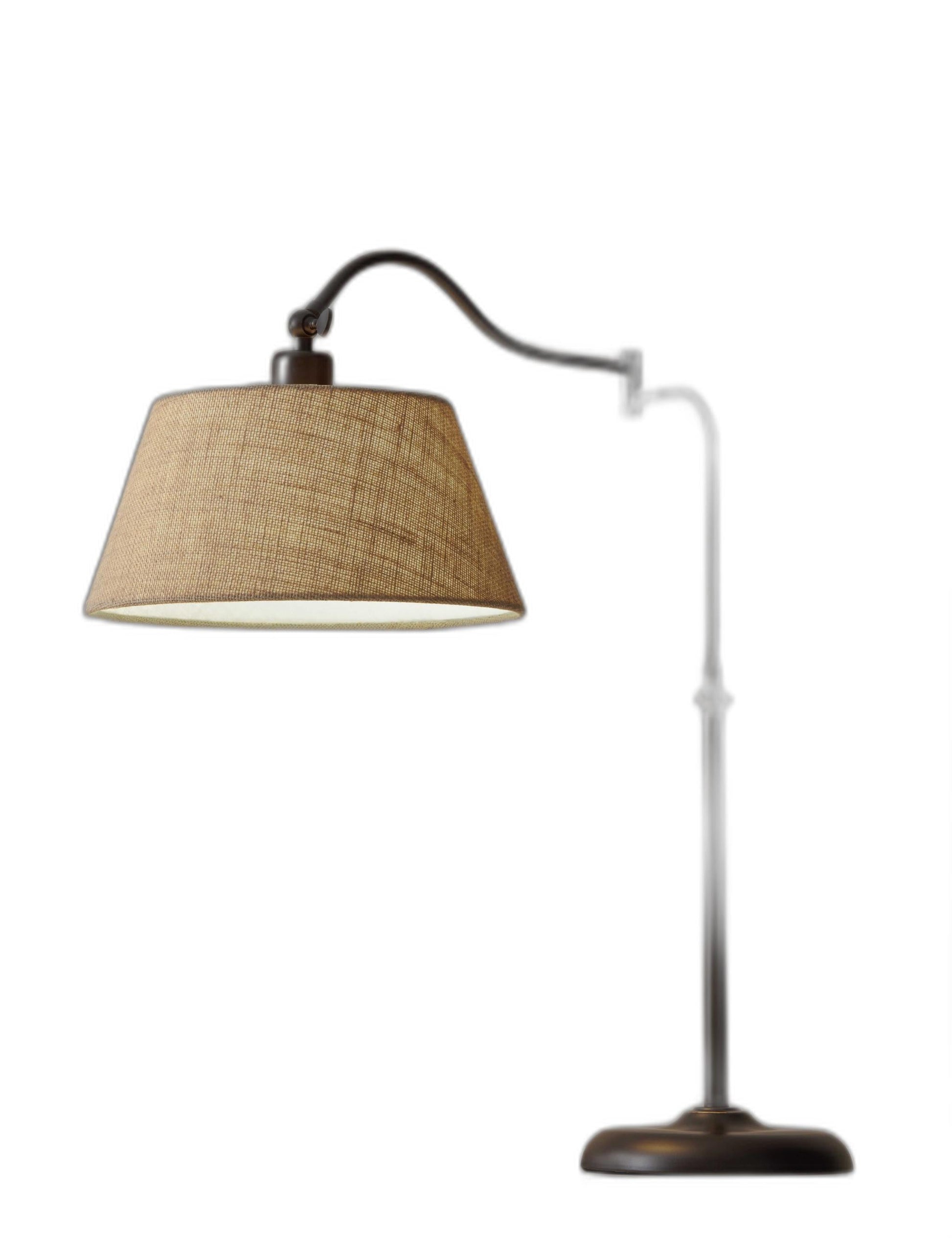 HomeRoots Adjustable Metal Table Lamp With Swing Arm in Dark Bronze Finish