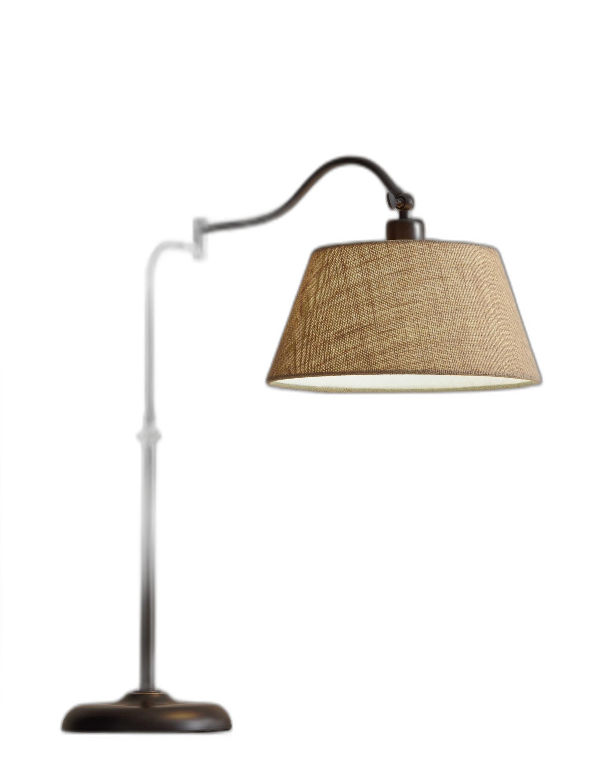 HomeRoots Adjustable Metal Table Lamp With Swing Arm in Dark Bronze Finish