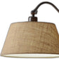 HomeRoots Adjustable Metal Table Lamp With Swing Arm in Dark Bronze Finish