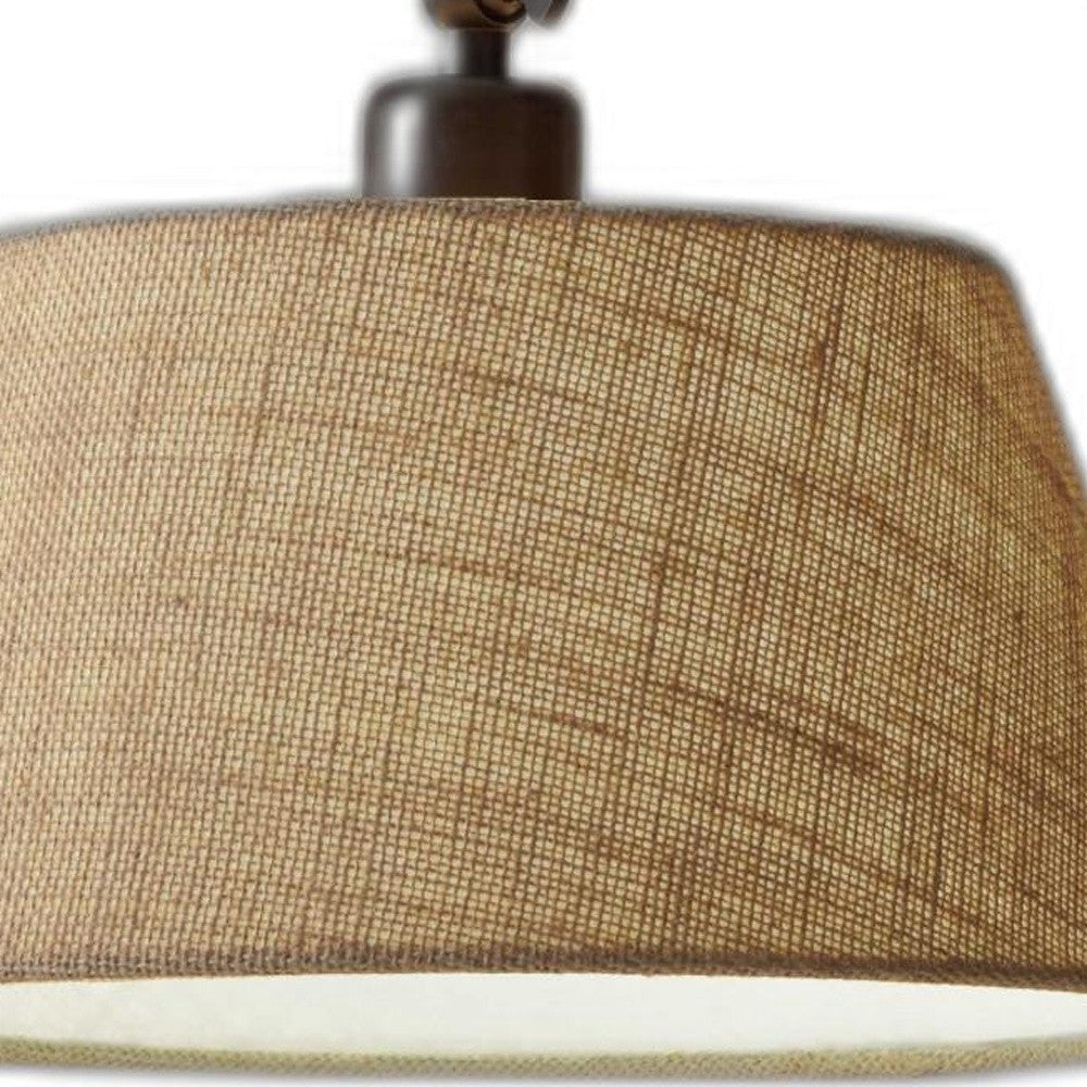HomeRoots Adjustable Metal Table Lamp With Swing Arm in Dark Bronze Finish