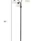 HomeRoots Adjustable Three Light Floor Lamp in Black Nickel Finish With Frosted Inner Shades