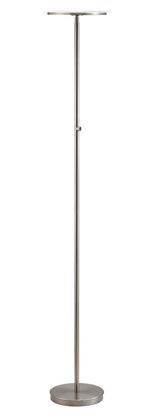 HomeRoots Adjustable Touch LED Floor Lamp in Brushed Nickle Finish