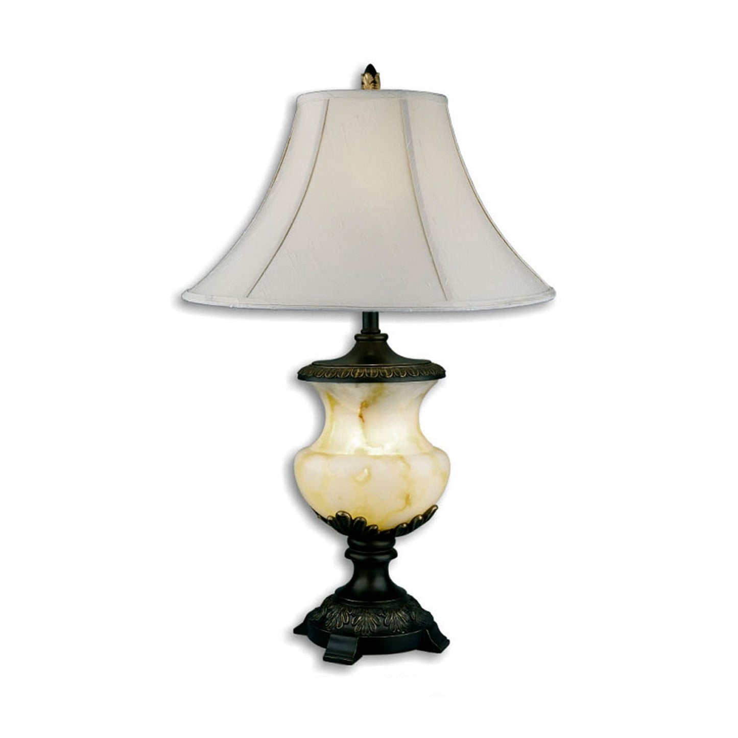HomeRoots Alabaster Table Lamp in Black Metal Finish