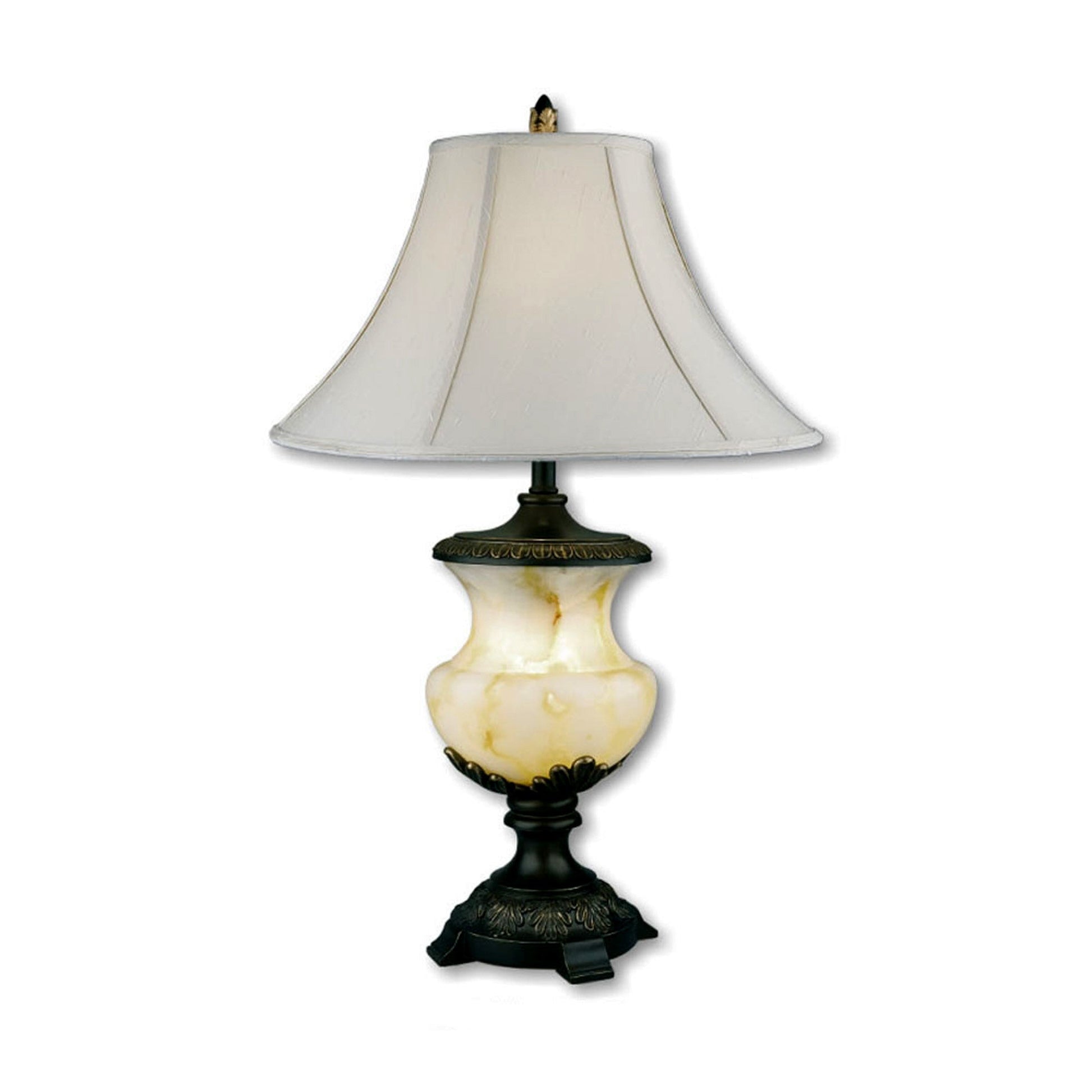 HomeRoots Alabaster Table Lamp in Black Metal Finish