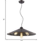 HomeRoots Alcove 4-Light Pendant With Raw Brass Interior Shade and Oil Rubbed Bronze Finish