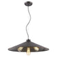HomeRoots Alcove 4-Light Pendant With Raw Brass Interior Shade and Oil Rubbed Bronze Finish