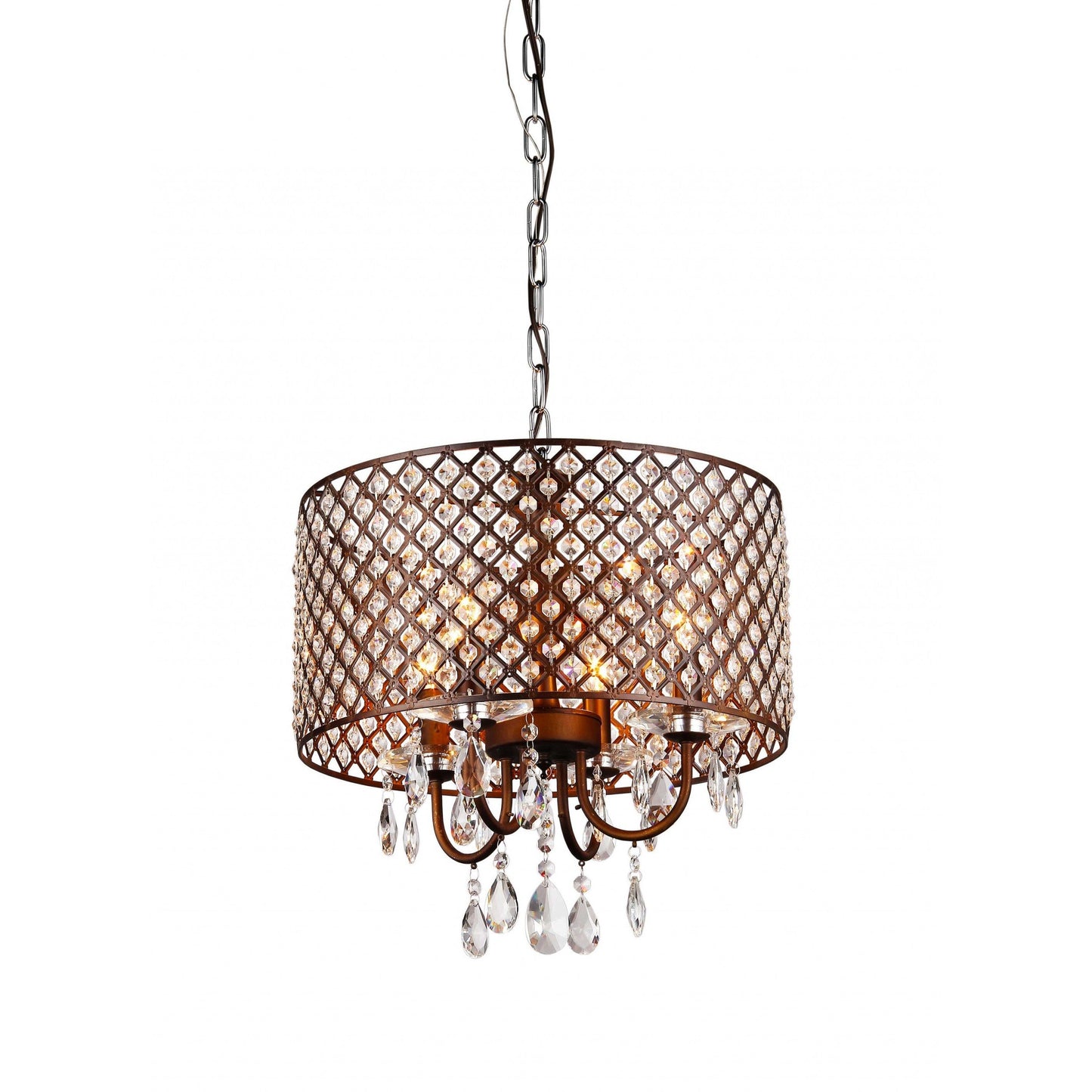 HomeRoots Alexia Chandelier In Antique Bronze Finish