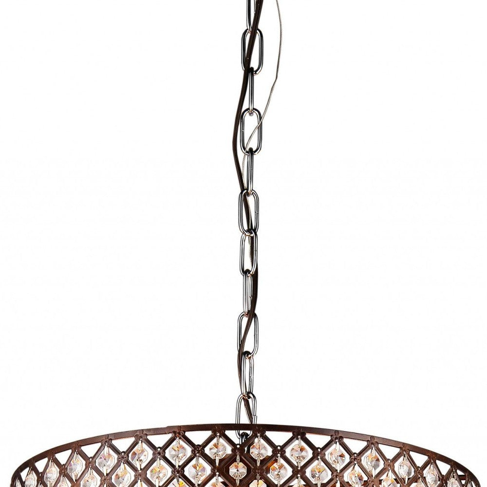HomeRoots Alexia Chandelier In Antique Bronze Finish