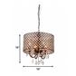 HomeRoots Alexia Chandelier In Antique Bronze Finish