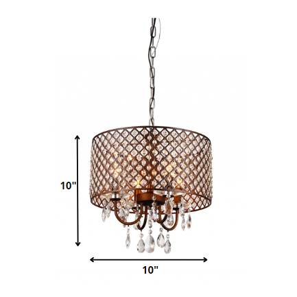 HomeRoots Alexia Chandelier In Antique Bronze Finish