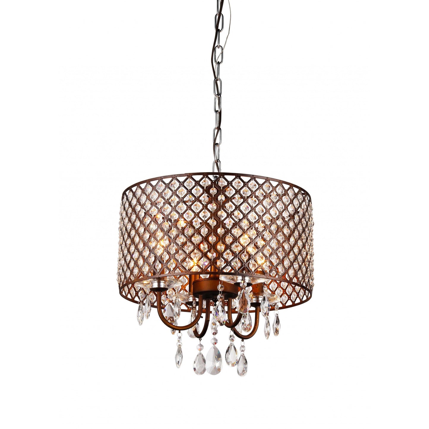 HomeRoots Alexia Chandelier In Antique Bronze Finish