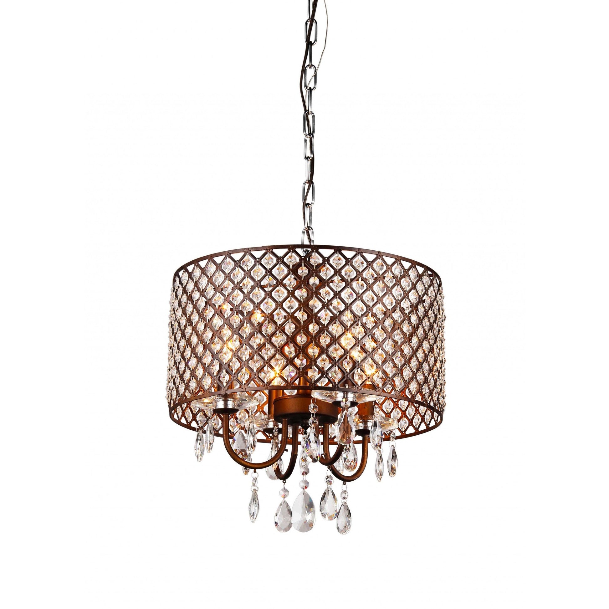 HomeRoots Alexia Chandelier In Antique Bronze Finish