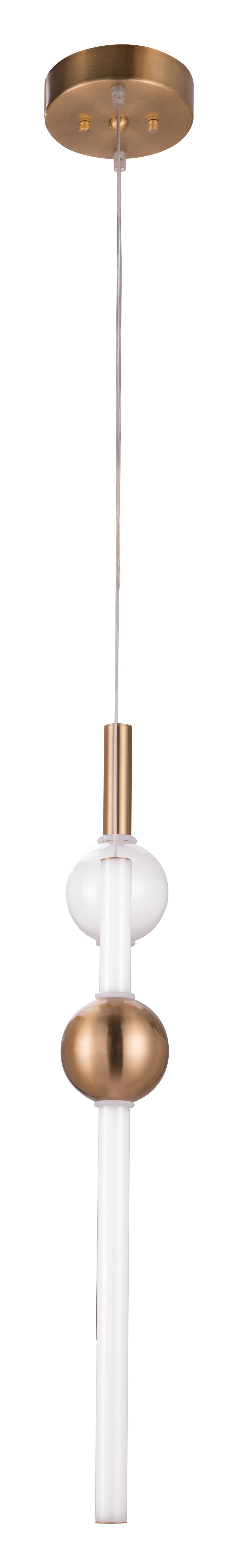 HomeRoots Alternating Ceiling Lamp With Gold and White Finish