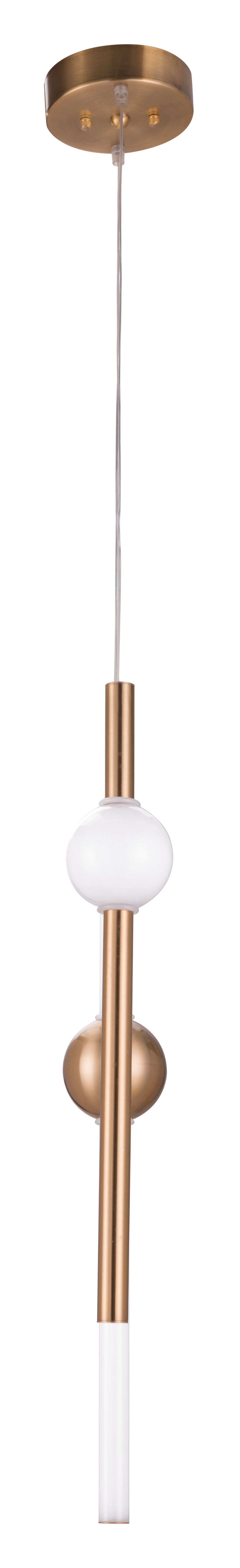 HomeRoots Alternating Ceiling Lamp With Gold and White Finish
