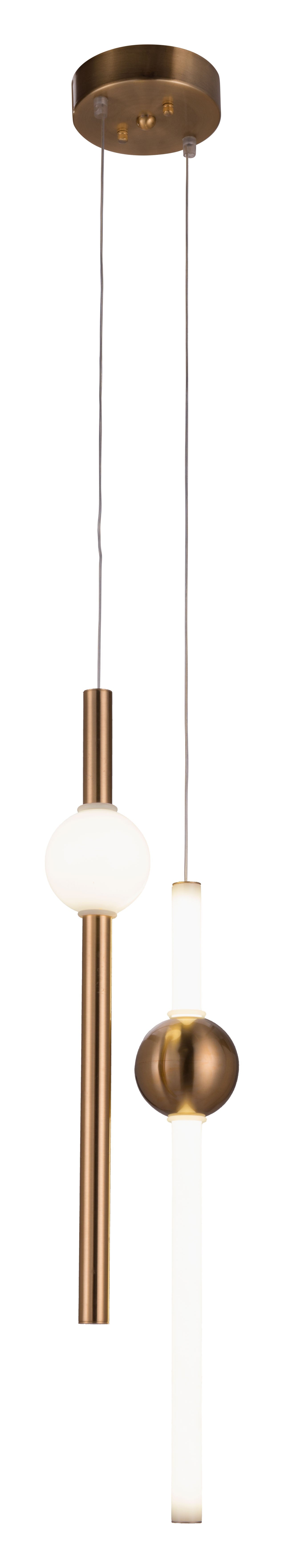 HomeRoots Alternating Ceiling Lamp With Gold and White Finish