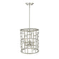 HomeRoots Amoret 3-Light Convertible Pendant in Antique Silver Finish