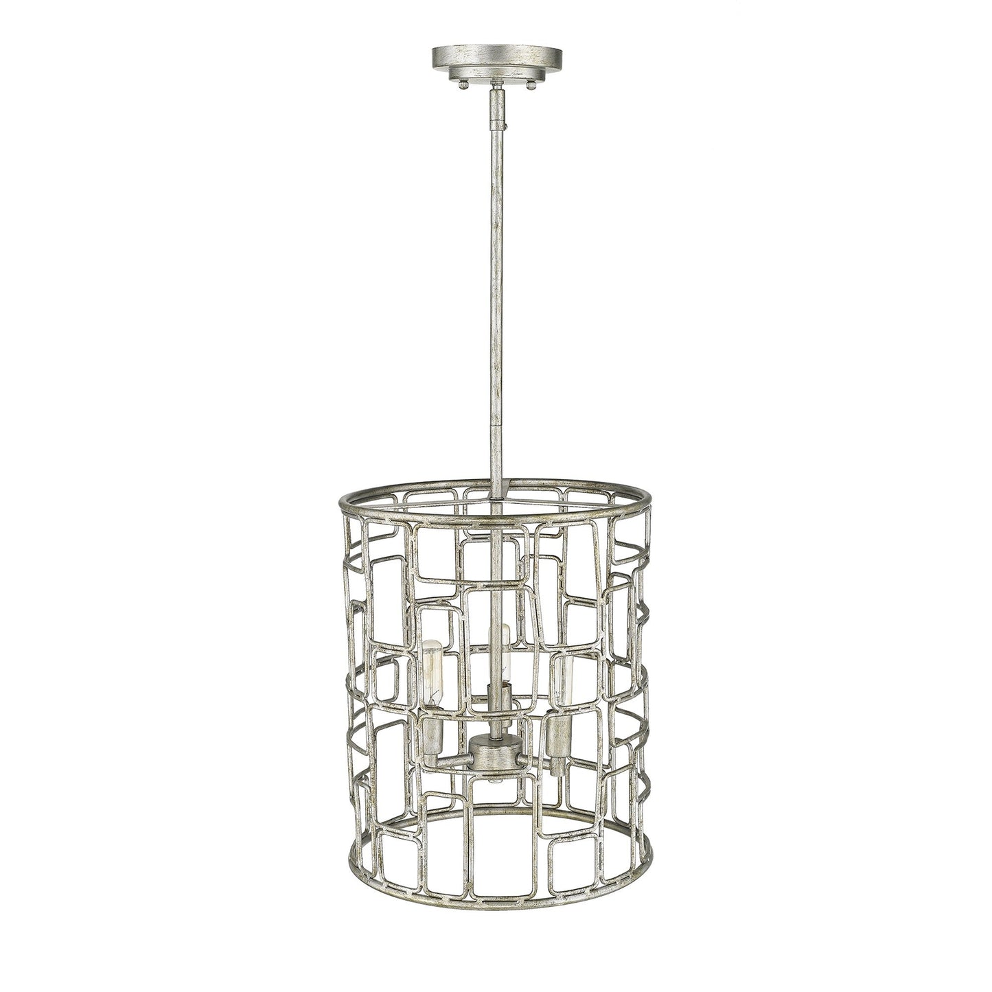 HomeRoots Amoret 3-Light Convertible Pendant in Antique Silver Finish