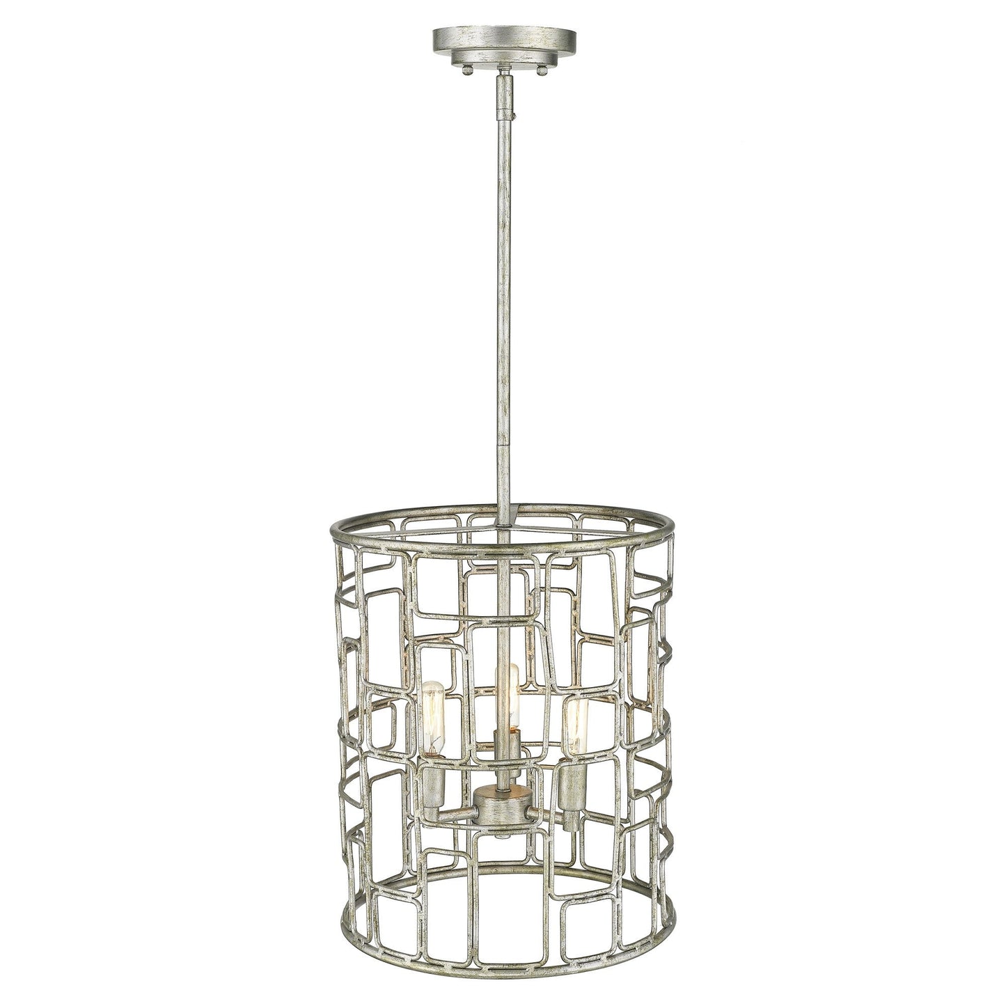 HomeRoots Amoret 3-Light Convertible Pendant in Antique Silver Finish