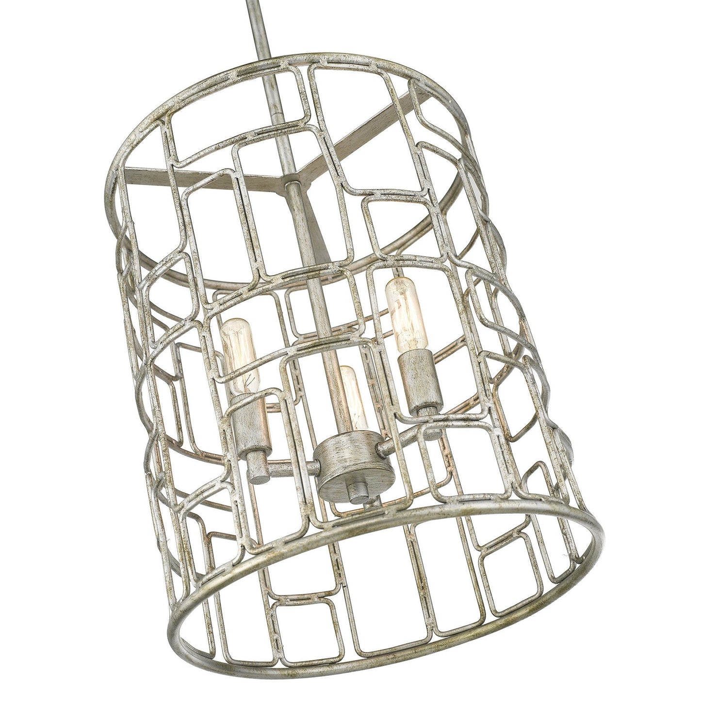 HomeRoots Amoret 3-Light Convertible Pendant in Antique Silver Finish