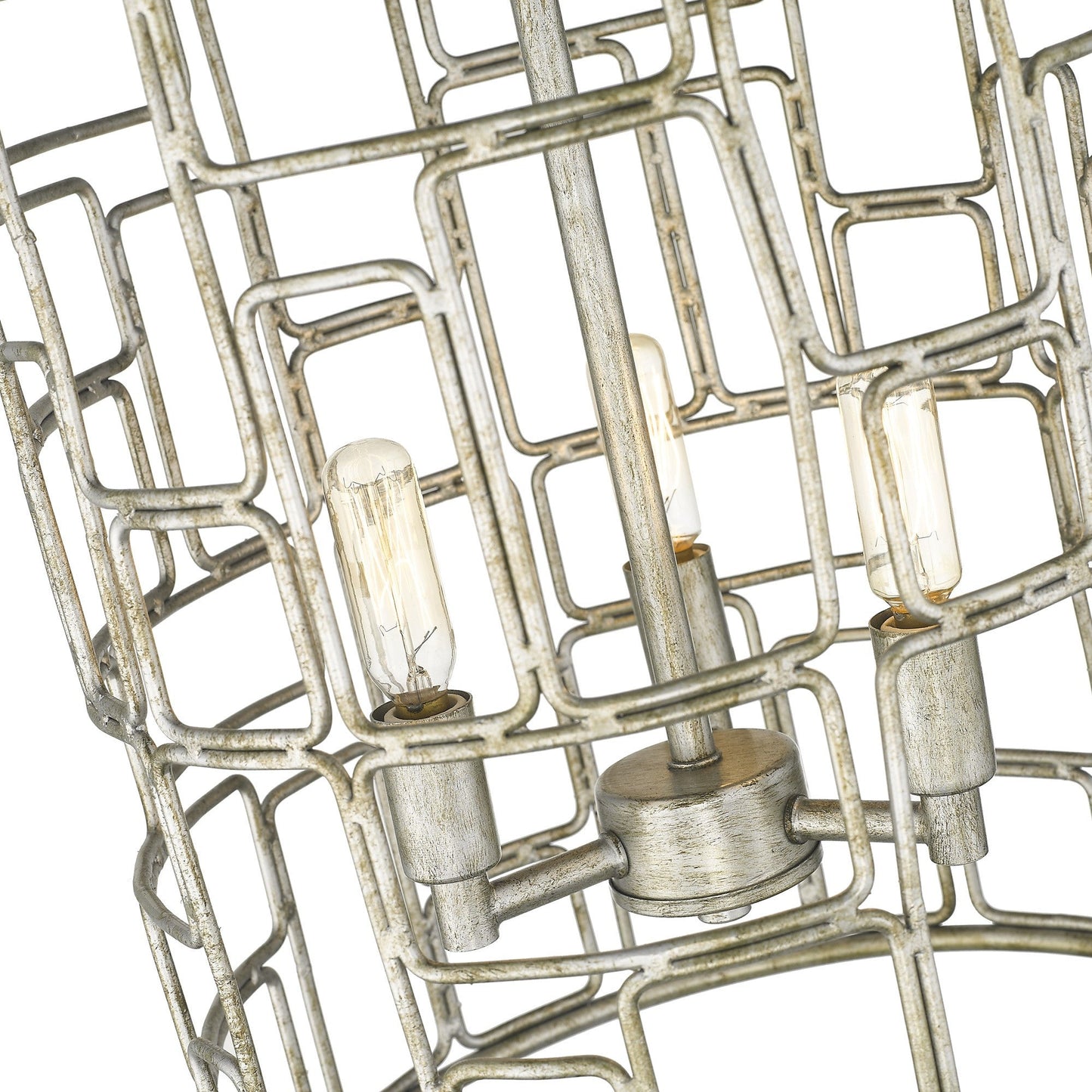 HomeRoots Amoret 3-Light Convertible Pendant in Antique Silver Finish