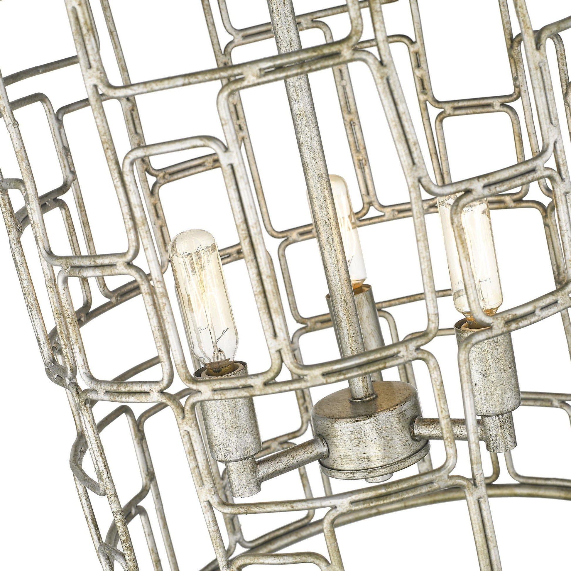 HomeRoots Amoret 3-Light Convertible Pendant in Antique Silver Finish