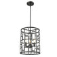 HomeRoots Amoret 3-Light Convertible Pendant in Matte Black Finish