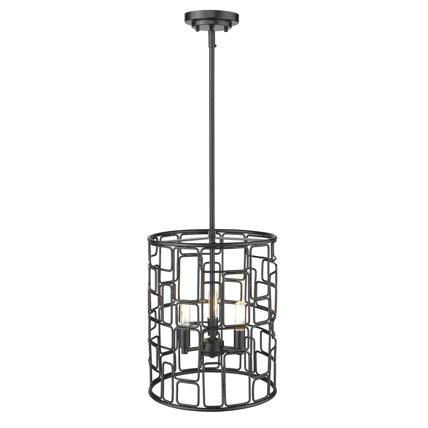 HomeRoots Amoret 3-Light Convertible Pendant in Matte Black Finish