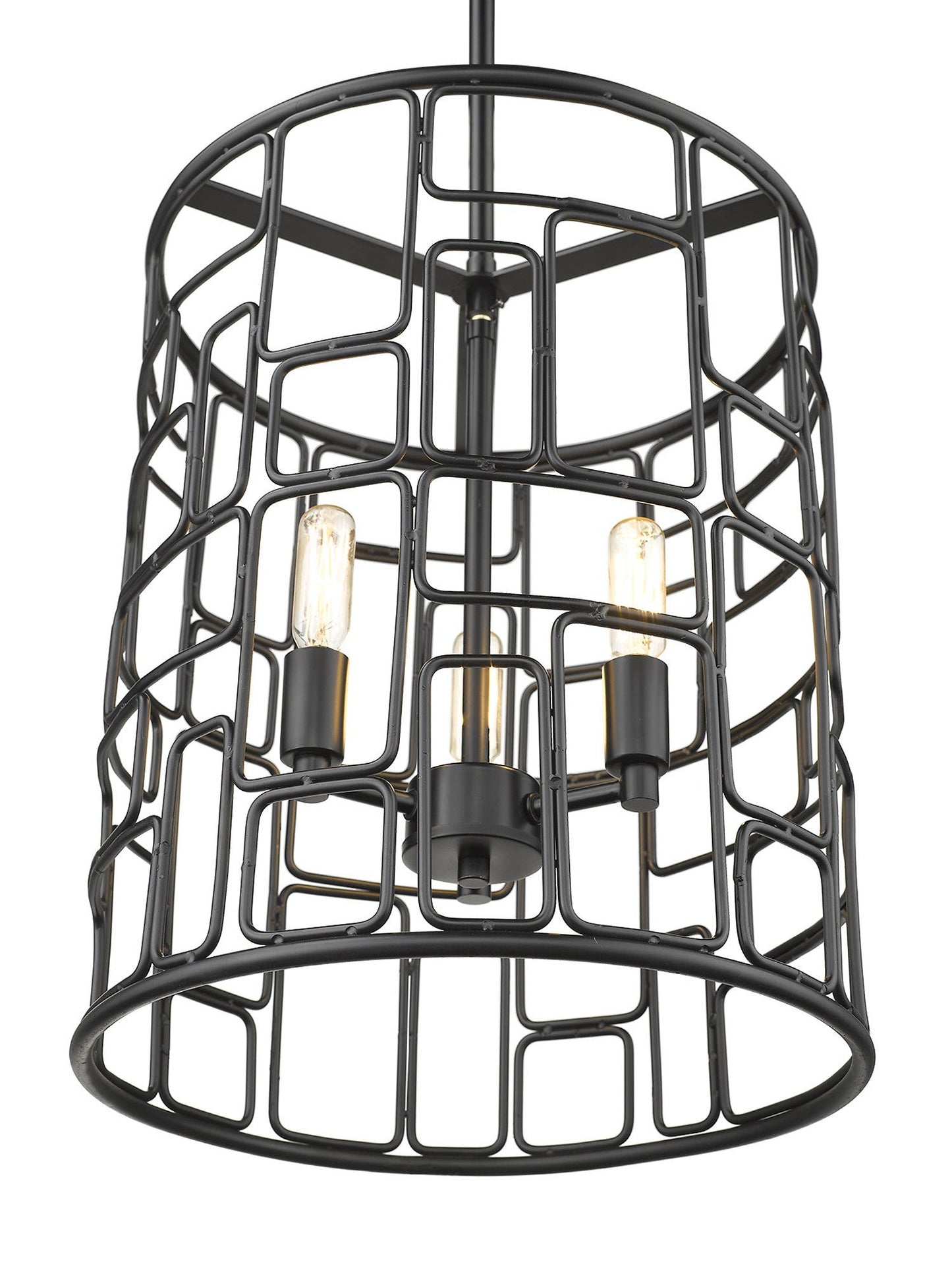 HomeRoots Amoret 3-Light Convertible Pendant in Matte Black Finish
