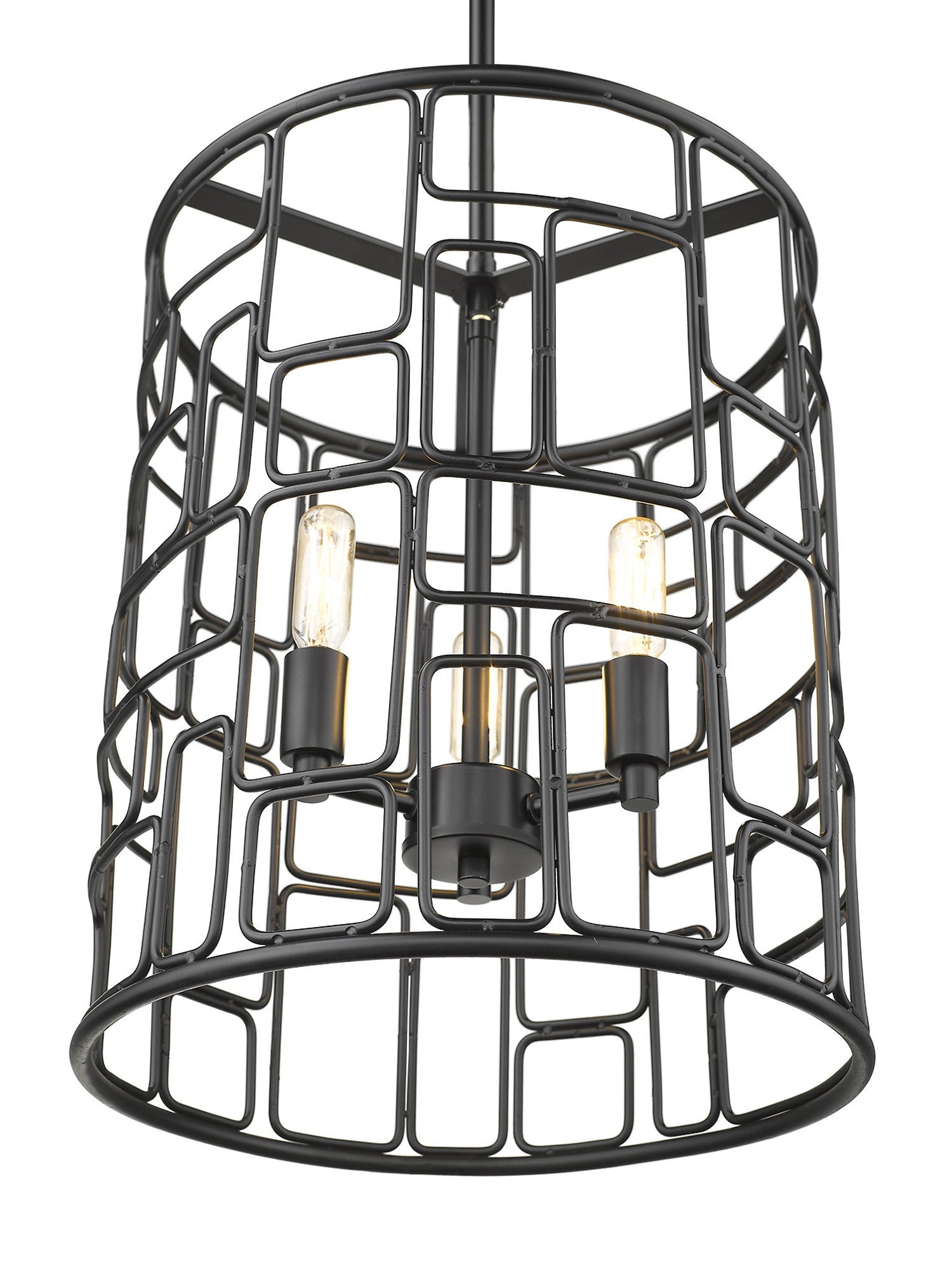 HomeRoots Amoret 3-Light Convertible Pendant in Matte Black Finish