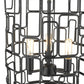 HomeRoots Amoret 3-Light Convertible Pendant in Matte Black Finish