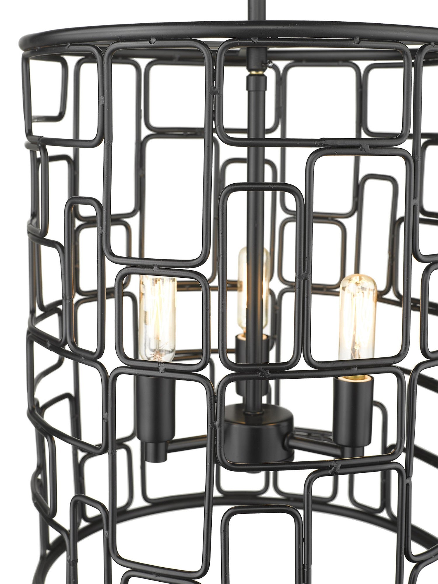 HomeRoots Amoret 3-Light Convertible Pendant in Matte Black Finish